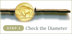 Test the coin's diameter